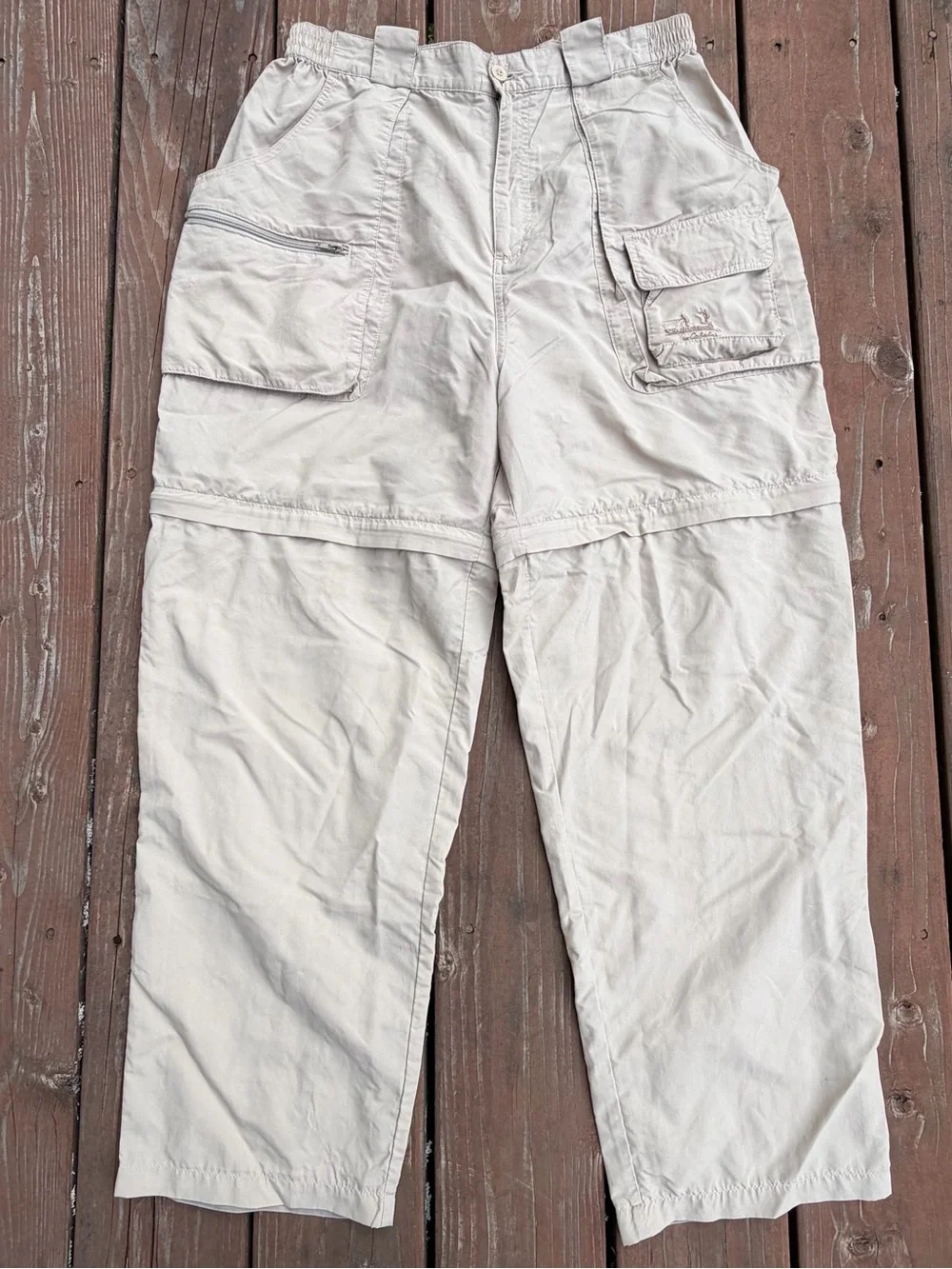 Cabela's Large Light Beige Cargo Zip-Off Pants